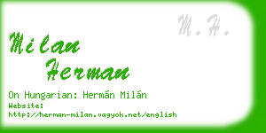 milan herman business card